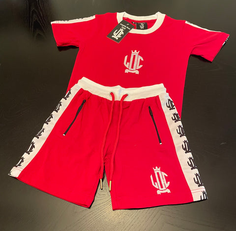 L.O.C- Red/White Kids Short Set